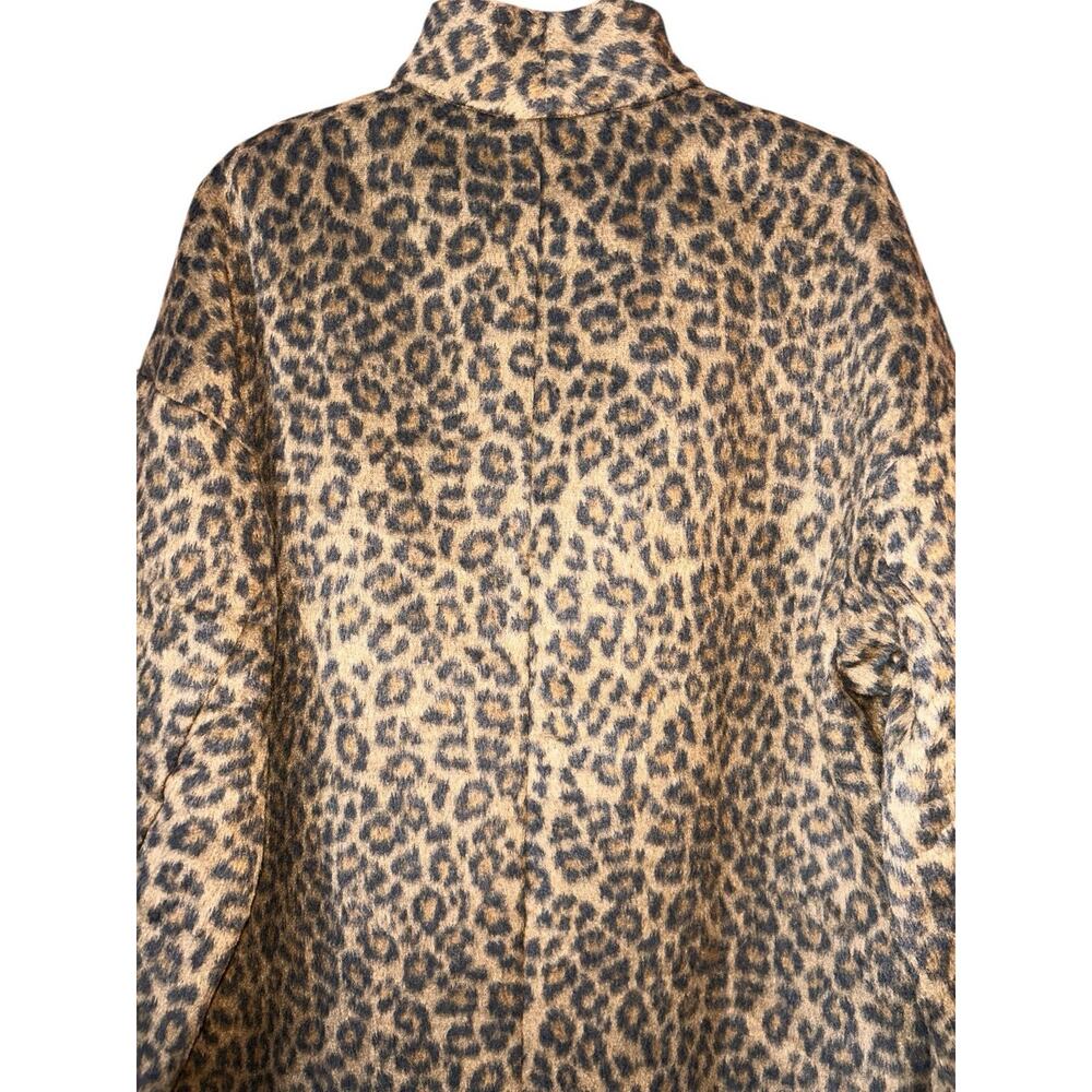 Old Navy Women’s Faux Fur Raglan Sleeve Mid Length Leopard Print Coatigan Sz. M - Picture 6 of 16
